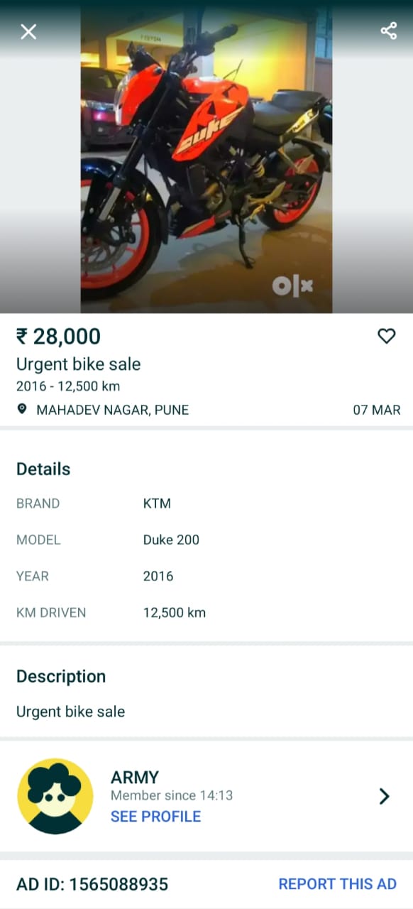 28000 for a KTM .. wait what?